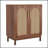 Rattan Wood Yellow Sideboard Buffet Cabinet With Handwoven Doors, Perfect For Modern And Elegant Storage Solutions (Set Of 2)