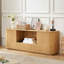 Meuble télé 64 po, buffet arrondi, armoire de rangement, armoire à rayures verticales en bois 64 po