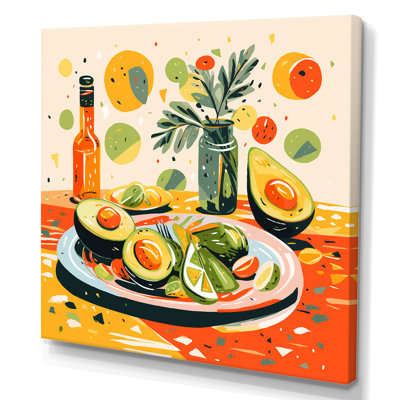 Green And Red Avocado Impressionist II - Food Wall Art