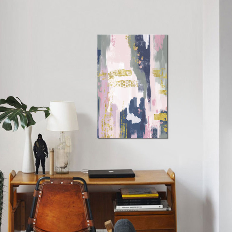 «Gold Stone I» par Mia Charro - impression sur toile tendue, H 18 po x l 12 po x P 1,5 po, Toile tendue, Pas de tapis