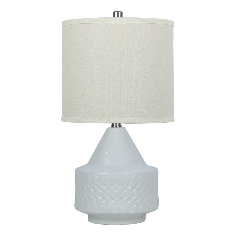 Claven Ceramic Table Lamp, White