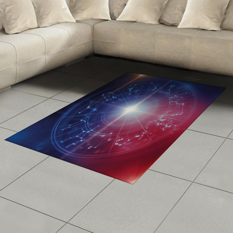 Astrology High Density Long Fiber Poly Threads Decorative Area Rug Carpet, Rectangle 4' x 5'8"