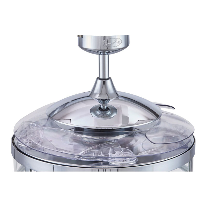 Ventilateur de plafond à pales rétractables 48 po avec lumière et télécommande Classic, Chrome