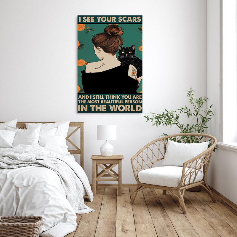 «Black Cat I See Your Scars On», impression sur toile, H 36 po x l 24 po x P 1,25 po