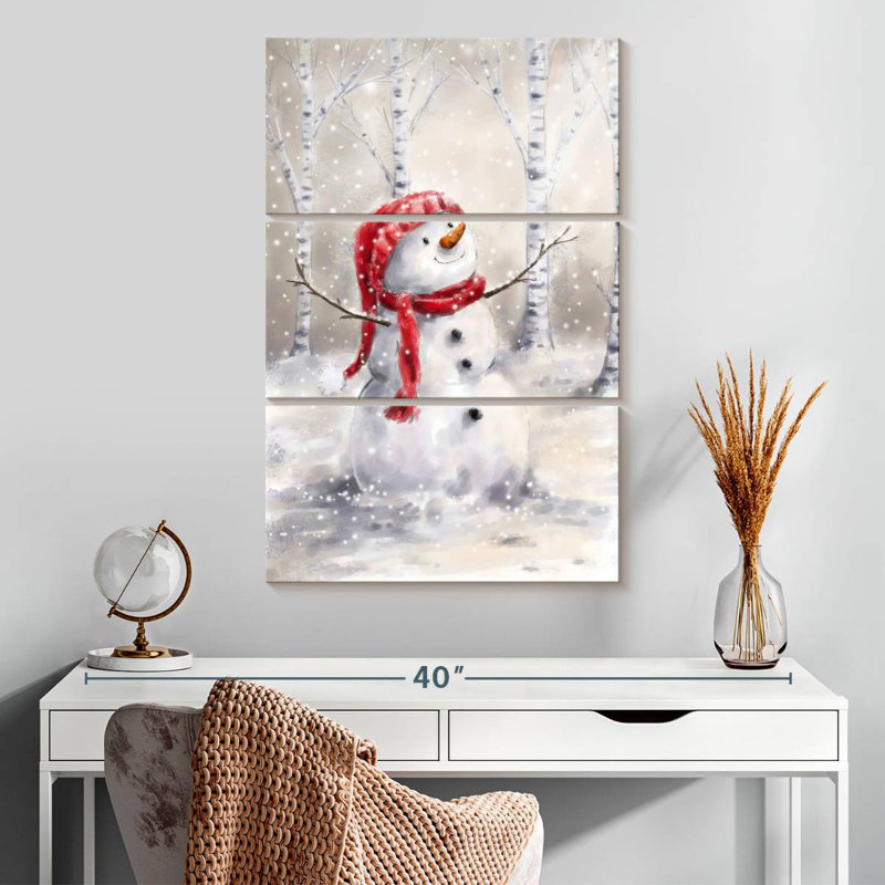Bonhomme de neige en bois, H 32 po x l 20 po