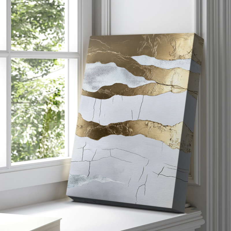 Toile tendue avec châssis abstrait XIXème, prête à être accrochée, H 18 po x l 12 po