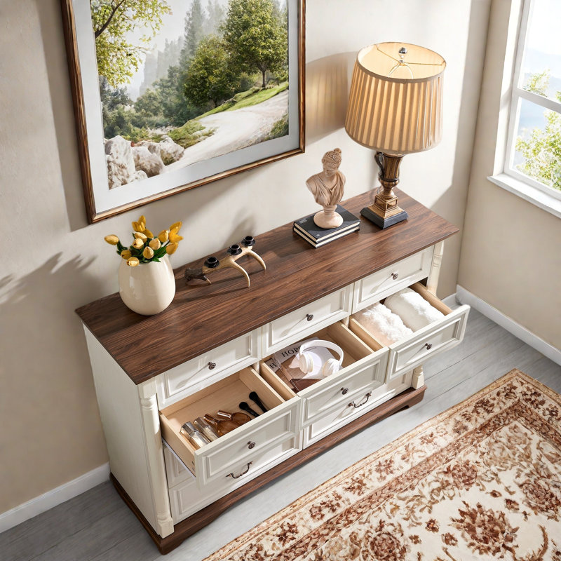Commode à tiroirs rustique en bois