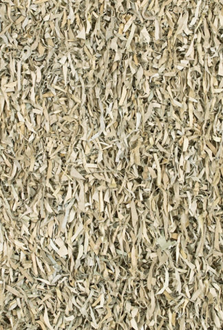 Jawawn Handmade Hand-Woven Solid White Indoor Leather Area Rug, 2' x 3'