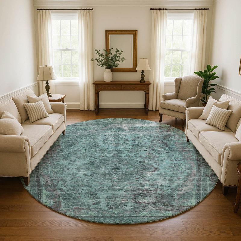 Tapis global de qualité supérieure lavable à la machine AMF1646, Rond 8 pi