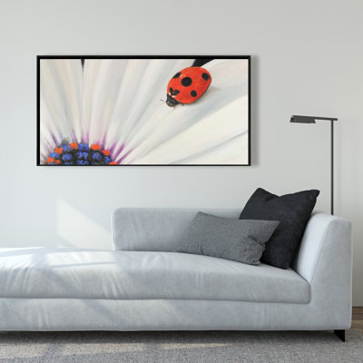 " White Daisy And Ladybug "