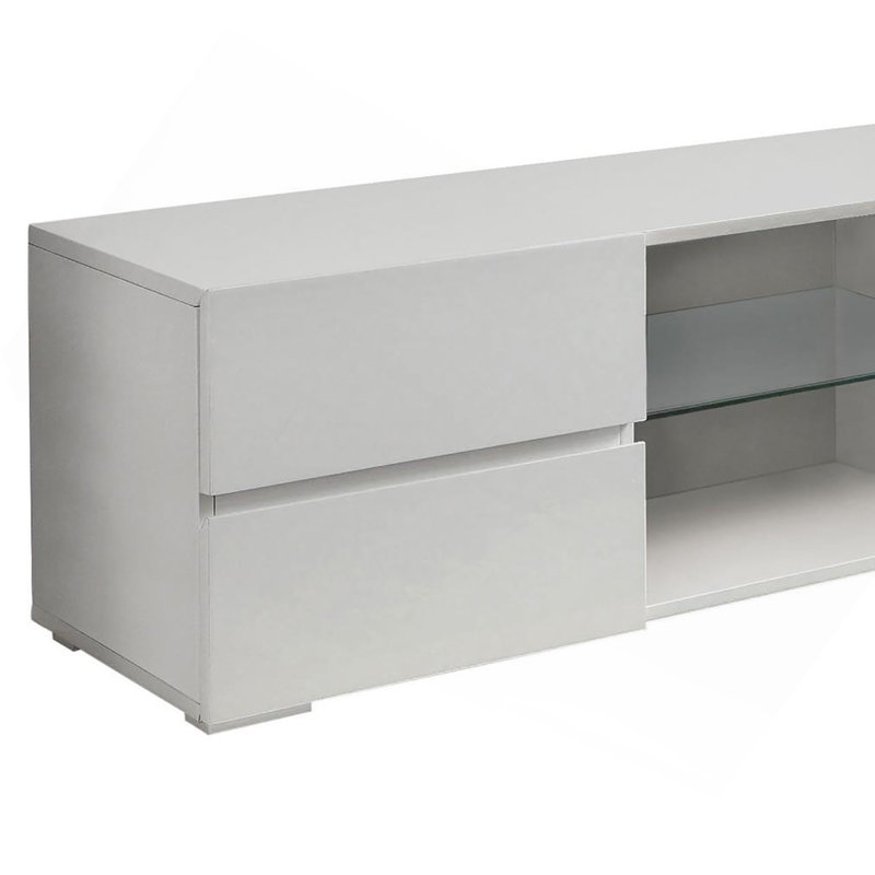 Console à 4 tiroirs blanc brillant