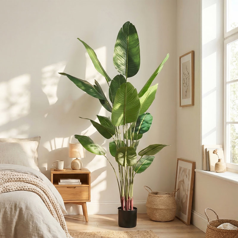 Fausse plante palmier de voyage, H 71 po x l 31,50 po