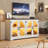 63'' LED Sideboard Buffet Cabinet With 4 Arched Glass Doors-1431344552