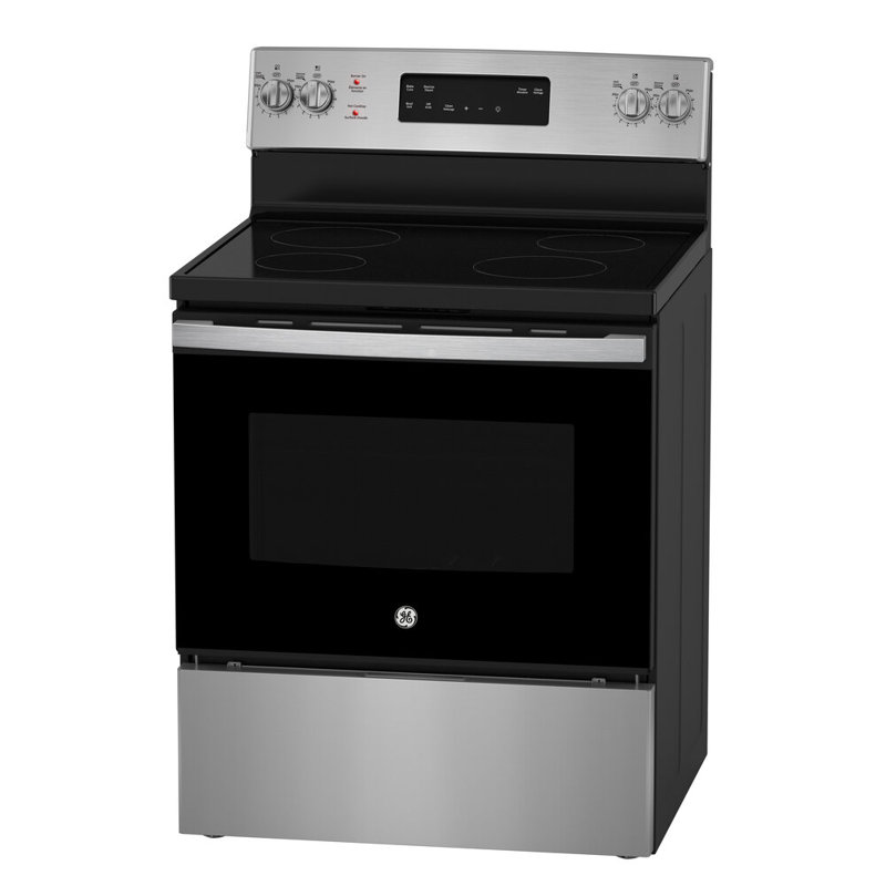 Cuisinière électrique autoportante 30 po avec tiroir de rangement Ge - Jcb630svss, Acier Inoxydable