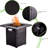 50000 Propane Fire Pit Table, 28In Square Outdoor Dinning Fireplace With Lid, Lava Stone, For Deck Patio Backyard Garden Courtyard Balcony
