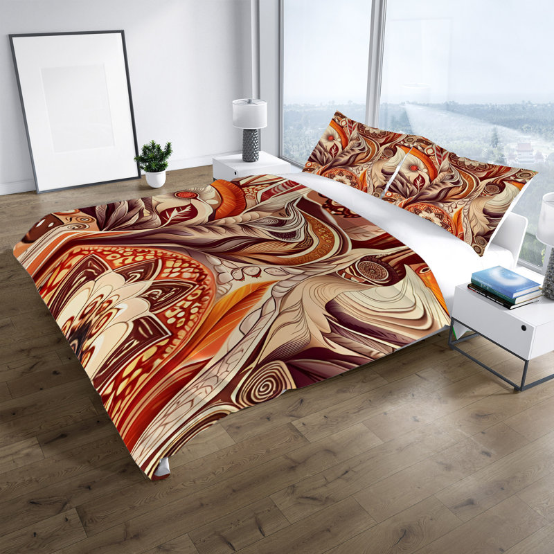 Ensemble de housse de couette , Housse de couette grand + 2 grandes taies décorat