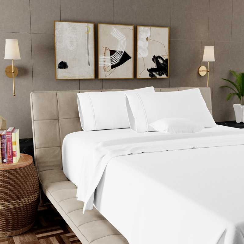 1000TC Ultra-Soft & Silky Luxury Egyptian Cotton Sheet Set - Sleep by Wayfair™, Arctic White
