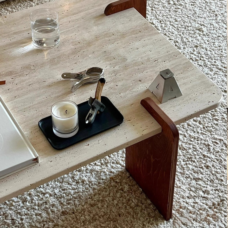Table basse en pierre naturelle naturelle, H 14,17 po x L 46,85 po x l 23,23 po