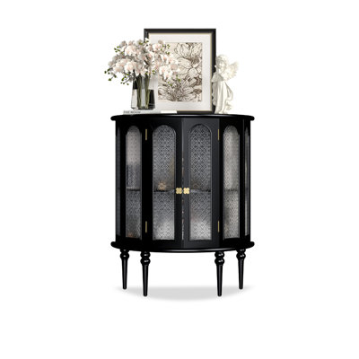 Black Solid + Manufactured Wood+Glass Display Cases