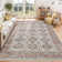 Oriental Machine Washable Rug with Non-Slip Backing Medallion Low Pile Floor Cover for Living Room Bedroom Dining Room