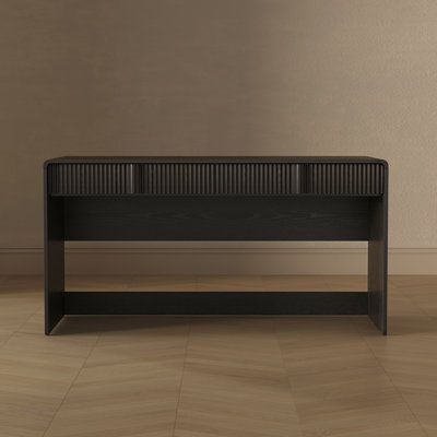 Novara 60" Contemporary 2-Drawer Writing Desk in Black