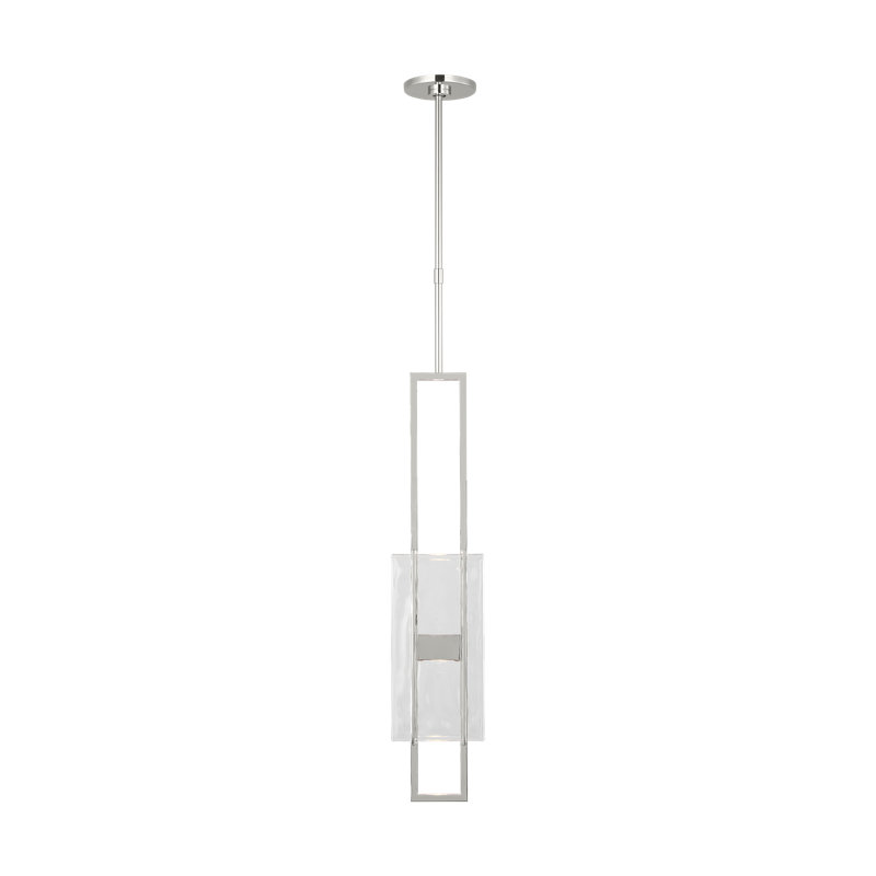 Duelle 1 - Light LED Pendant, Polished Nickel, 95" H x 28" W x 6" D
