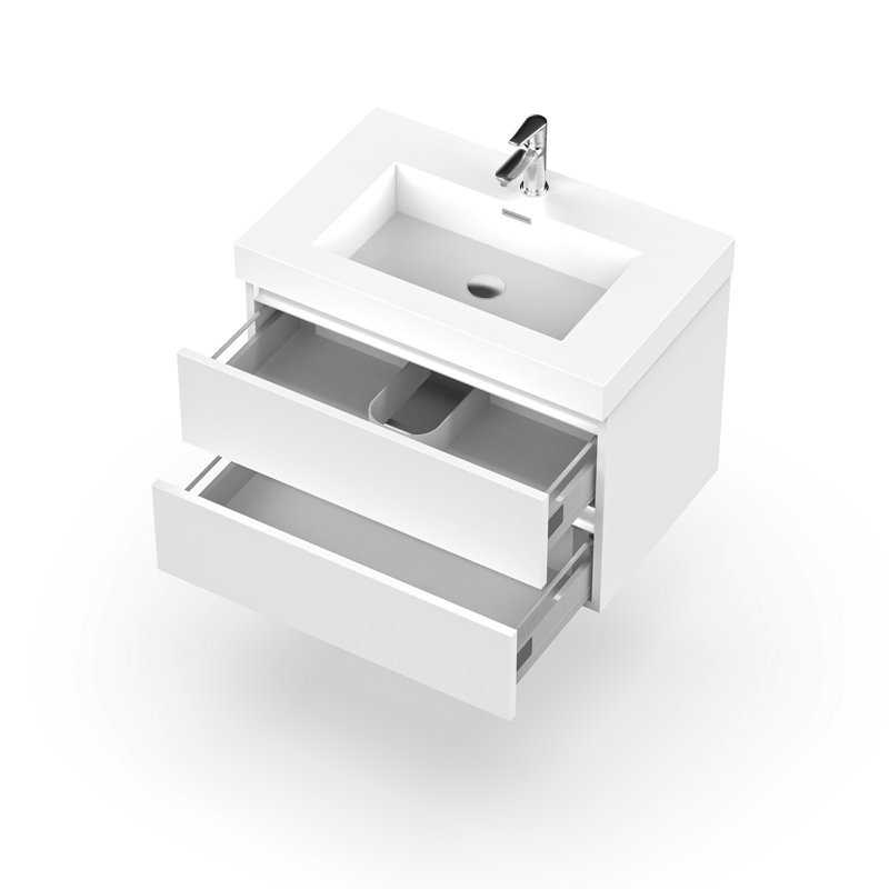 Ensemble de meuble-lavabo mural simple 24 po Urrutia