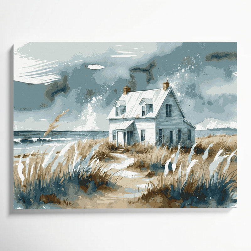 Art mural sur toile vert bord de mer, H 24 po x l 36 po