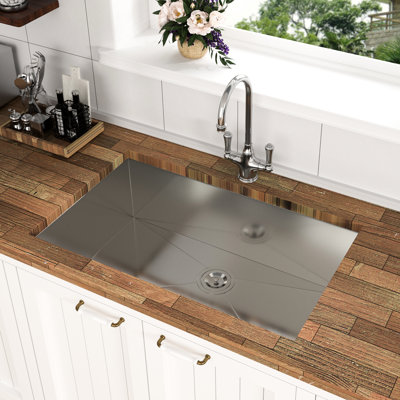 33"X19"X9" Kitchen Sink - Stainless Steel Undermount With Hygienic Surface And Easy Drainage 33 Inch Dish Condensation Layer Hygiene