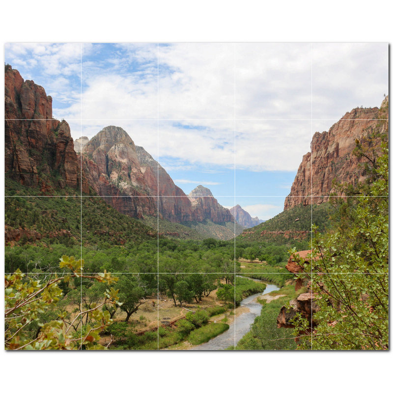 Carrelage mural décoratif photo 60 "x 48" en céramique Canyon PT500342: 12 "x 12" (ensemble de 20)