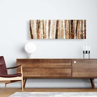 Troncs d'arbre brun sur toile rustique - décoration murale