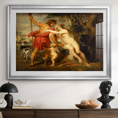 Venus and Adonis-Peter Paul Rubens-Framed Print with Mat and glass-c. 1635