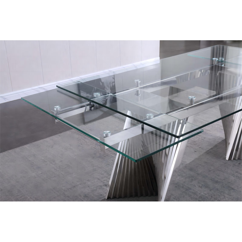 Netania Extendable Dining Table 63" to 95", 30" H x 63" L x 39.6" W