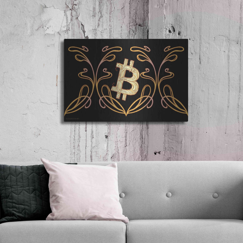 «Art Nouveau Bitcoin Gold» par Katalina Ooma, H 24 po x l 36 po