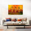 Art tribal africain de femmes tribales abstraites, paysage traditionnel moderne-129002951