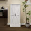 Buffet 50 po à DEL avec garde-manger, armoire autoportante avec 2 portes avec supports et 2 tablettes réglables pour la cuisine, le salon et la salle à manger