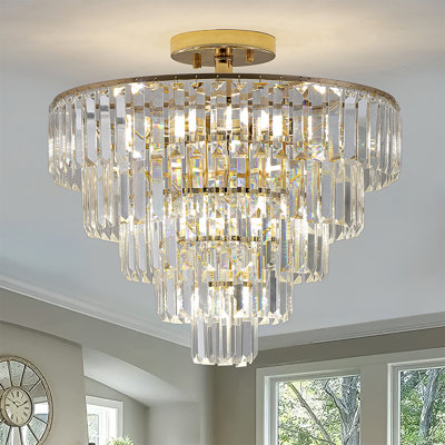 Luxurious 5 Tier Round Crystal Chandelier With 10 Lights