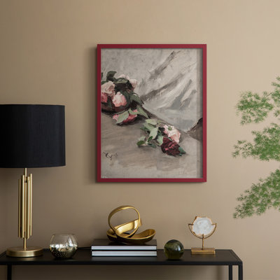 Reproduction florale vintage avec encadrement CCL XXXII - bois massif