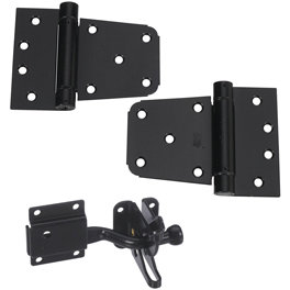 National Hardware Black Metal Self-Closing Gate Hardware Kit