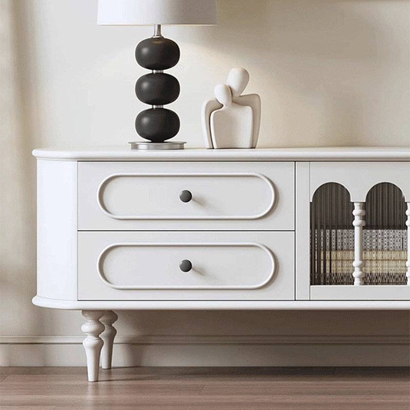 French Cream Style TV Stand Cabinet, 70.87"