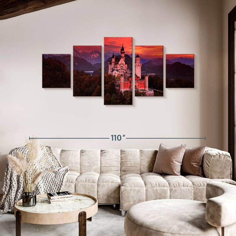Neuschwanstein Castle, 42" H x 92" W