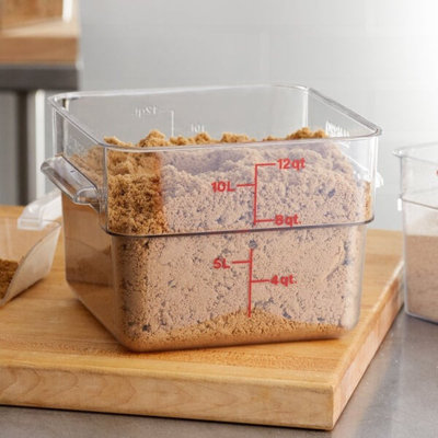 Contenant alimentaire en polycarbonate de 12 pte Cambro Camsquares Classic - Empilable, durable, certifié NSF pour les cuisines commerciales