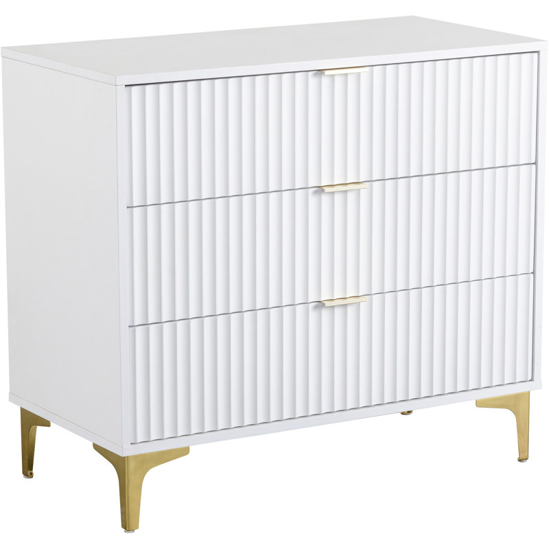 Temeeka 80cm W 3 - Drawer Chest of Drawers, White