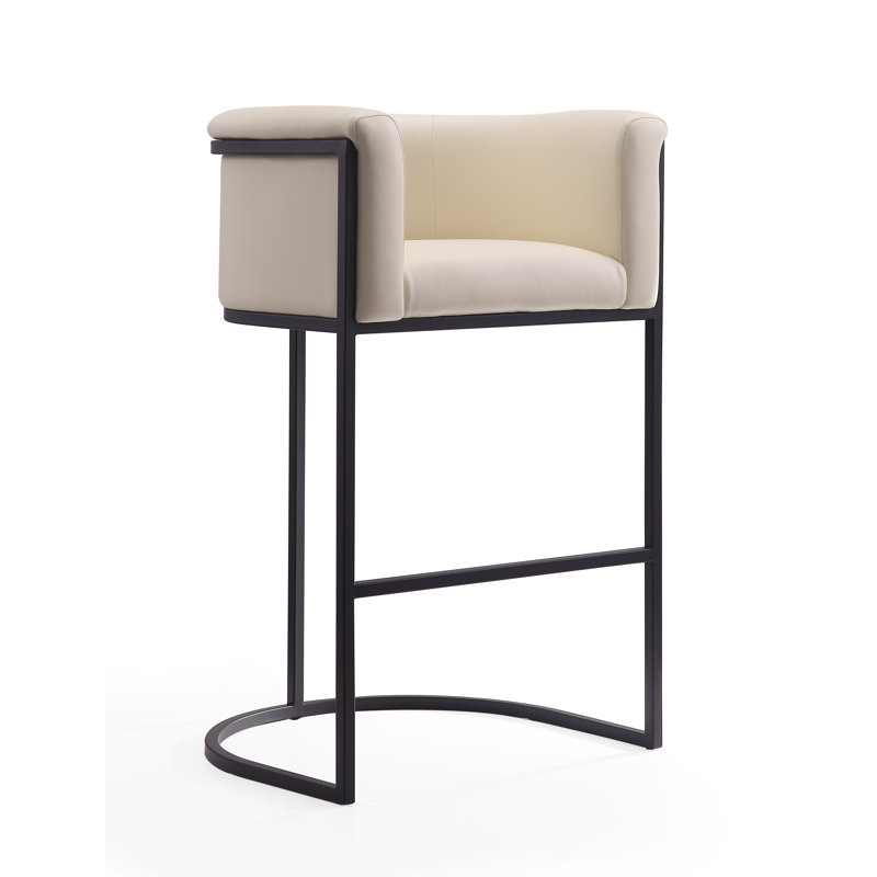 Svala Upholstered Counter Stool with Metal Frame, Cream, Bar Stool (29.5" Seat Height), 1