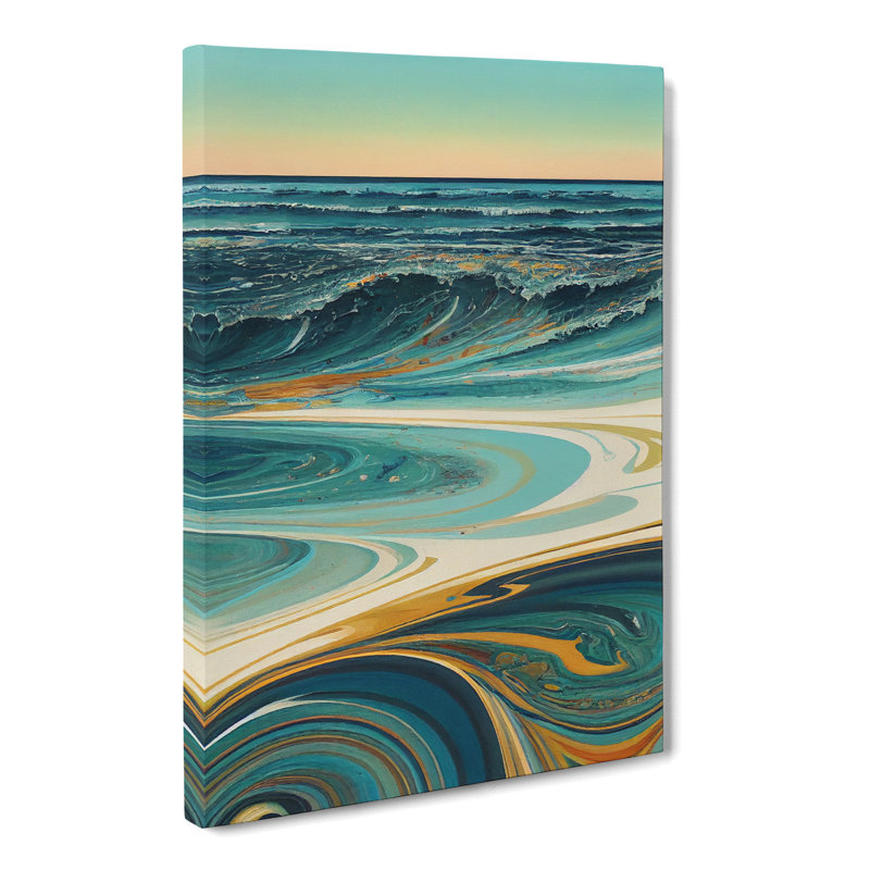 Beach Marbling Vol.2 - Wrapped Canvas, 76cm H x 50cm W x 3cm D