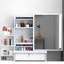 Bureau de coiffeuse à la mode avec miroir d'éclairage 3 couleurs - rangement multiple, lumières contemporaines blanches et support à 4 tiroirs