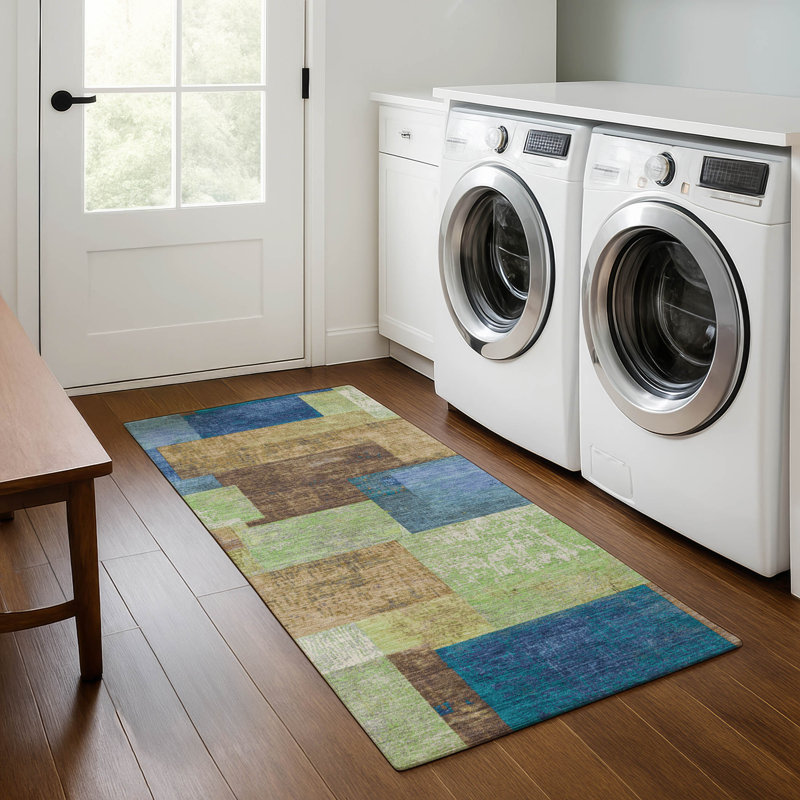 Premium Machine Washable Pinkston Geometric Rug, Runner 2'3" x 7'6"