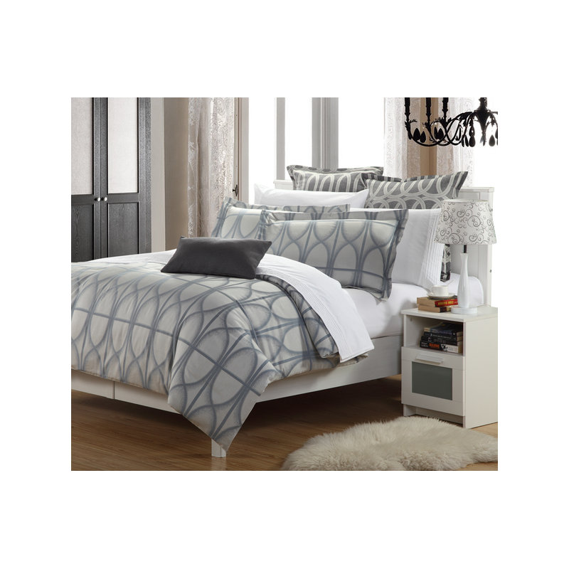 Luxury Modern & Contemporary Cotton Geometric Shapes Duvet Cover, Queen