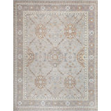 Oushak Collection, Transitional Hand Knotted Wool Oriental Area Rug in Gray