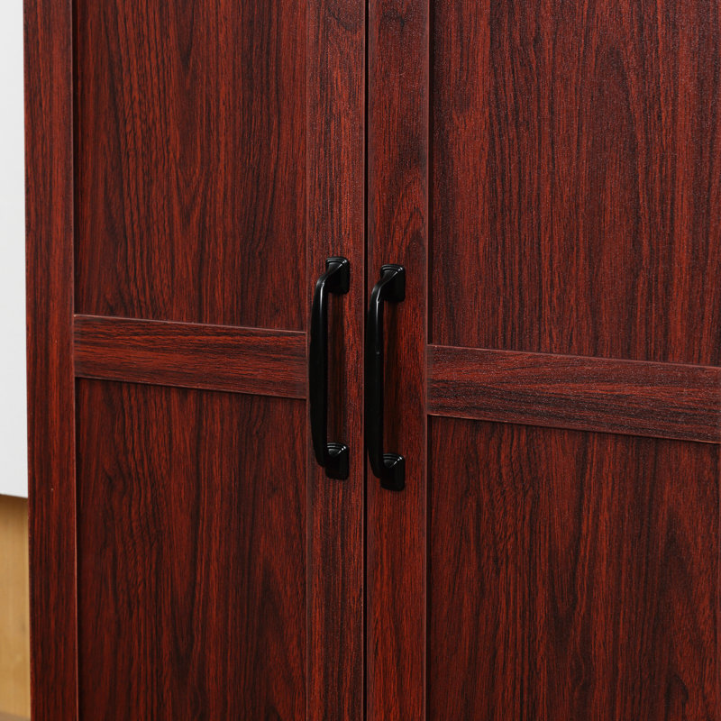 Garde-manger de 63 po à 2 portes pour la chambre à coucher, 5 tablettes et 2 tablettes réglables, espaces de salle à manger avec armoires colorées, avec tablettes fonctionnelles